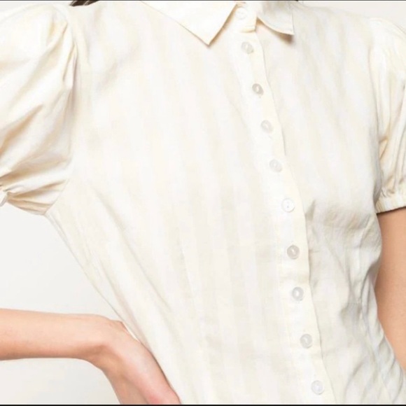 WeWoreWhat Elle Striped Mini Shirt Dress. - Picture 4 of 13